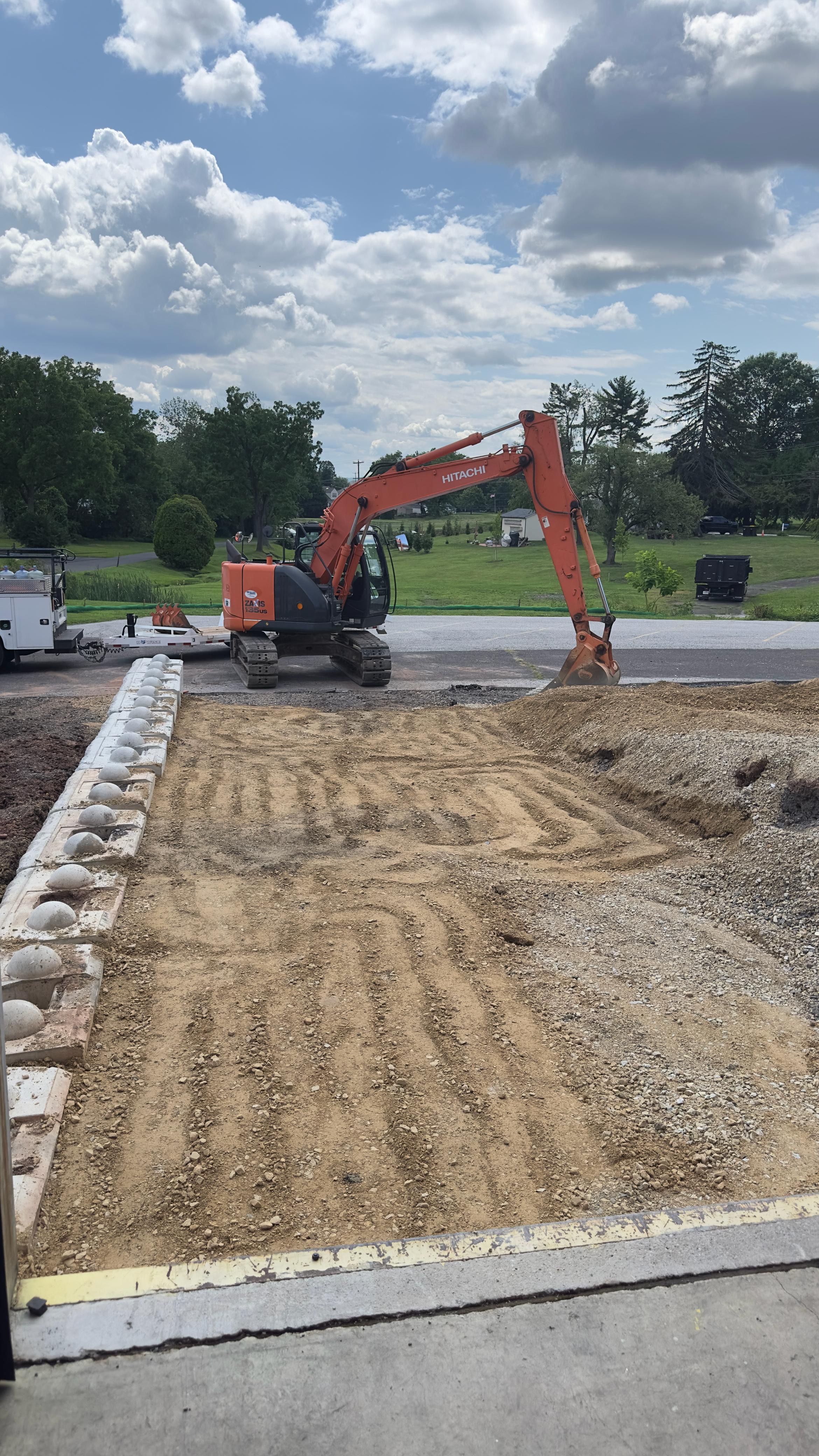ADA access parking and ramp being built
